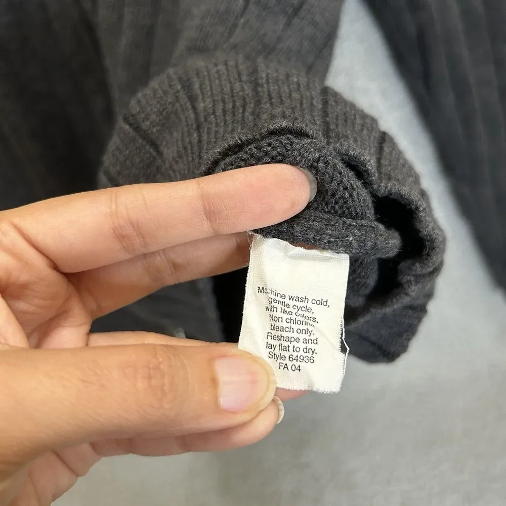 J Crew Sweater Mens XL Gray Full Zip Mock Neck Heavyweight Ribbed Knit‎ Casual
